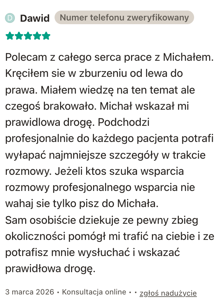 Zrzut opinii użytkownika Dawid z profilu ZnanyLekarz